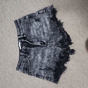 Women's black denim shorts